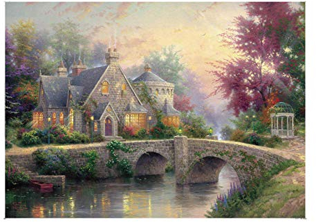 EACHHAHA Puzzle 1000 Teile Erwachsene-Puzzle für Kinder ab 14 Jahren, Wunderschönes Wunderland-Brücken-Landschafts-Puzzle(70 x 50 cm)