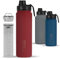 720°DGREE Edelstahl Thermo Trinkflasche 710ml “noLimit” +Früchtebehälter - Auslaufsicher, Kohlensäure geeignet, BPA-Frei - Isolierflasche mit Schraubverschluss für Sport, Fahrrad, Fitness +Sportdeckel