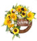 HXRZZG Artificial Sunflower Wreath Sunflower Welcome Wreath Front Door Welcome Wreath Spring Fake Flower Wreath with Yellow Sunflower Green Leaves for Decor