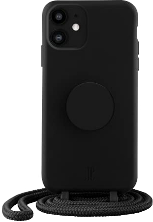PopSockets x Just Elegance - Phone Case for iPhone 11 with a Removable Braided Necklace and a PopGrip with a Swappable PopTop - Black