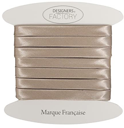 Schöne Satin schrägband - Satin schrägband ideal für raffinierte Abschlüsse sowohl an der Außenseite Ihrer Kreationen als auch zum Abdecken Ihrer Nähte. (Um 10 Meter, Beige)