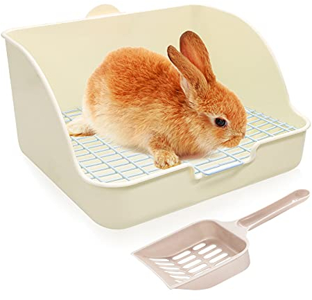 HYLYUN Bac à Litière pour Lapin avec Pelle Facile à Nettoyer, pour Apprendre à Utiliser la Toilette, pour Petits Animaux, Lapine, Cochons d'Inde, Furets