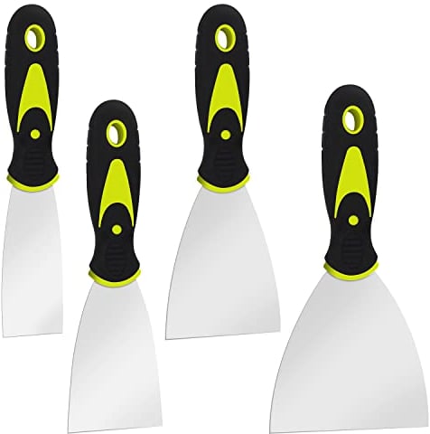 4 Stücke Putty Messer Spachtel Set, Edelstahl Malerspachtel, Universalspachtel Gipser Spachtel, Schaber Palettenmesser zum Tapeten und Wände Abkratzen(1,5 Zoll, 2,5 Zoll, 3 Zoll, 4 Zoll Breit)