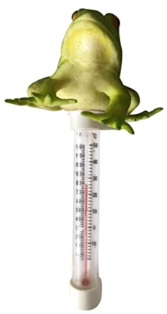 Schwimmendes Pool-Thermometer, Frosch-Form, Poolthermometer, leicht ablesbar für Wassertemperatur, Thermometer für Außen- und Innenpools, Spas, Whirlpools und Fischteiche (Frosch)