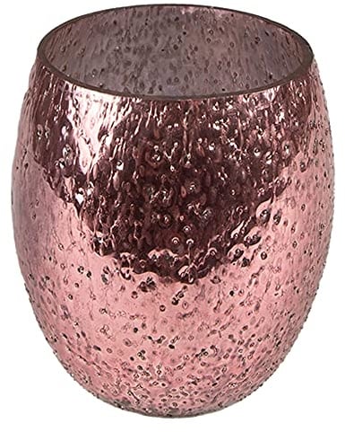 Clayre & Eef Teelichthalter Ø 8x9 cm Rosa Glas Halter für Teelicht