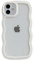 Ownest Kompatibel mit iPhone 12 Hülle und iPhone 12 Pro Hülle Einfach Wellen Design Curly Case Transparent Aesthetic Silikon Süßes Wave Frame TPU für Men Girls Handyhülle - Weiß