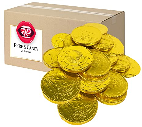 Pere's Candy Bundle für Goldmünzen Schokotaler - Milchschokolade - 765 g + Pere's Candy Notepad DIN A7-25 Blatt