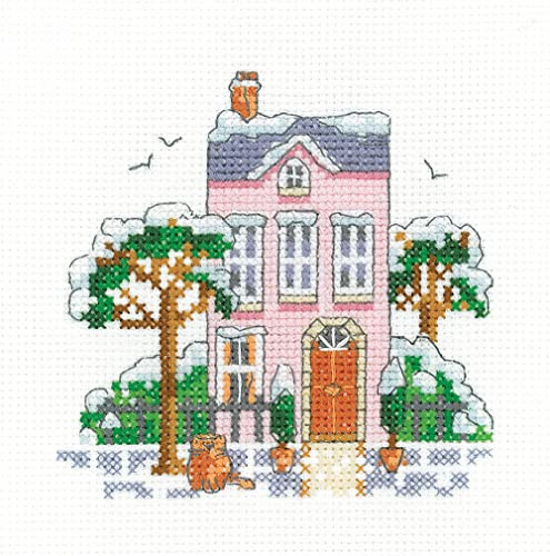 Heritage Crafts Winter Town House - Counted Cross Stitch Kit - Aida