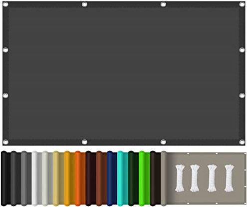 Sonnensegel Sonnenschutz Sonnendach Wasserdicht 2.5 x 5.5 m, Segeltuch Pergola 98% UV Schutz mit Ösen und Befestigungsseile für Außenbereiche wie Garten und Balkone,Terrasse, Dunkelgrau