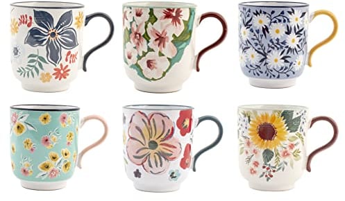 H&H Creamtea Set 6 Tazze Mug, in New Bone China, senza piattino, 350cc