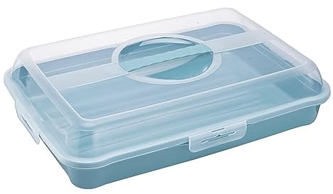 keeeper Boîte à Sandwichs, Gâteaux et Muffins, polypropylène, Rectangulaire, Enrico, Nordic Blue (bleu), 43 x 29,5 x 10,5