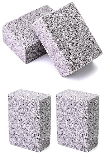 QWORK® 4 Piezas Piedra De Limpieza De Pómez, Bloque De Limpieza De Piedra Pómez, Herramienta De Limpieza De Barbacoa, Elimina Las Manchas De Aceite para Asar A La Parrilla