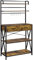 Yaheetech Baker's Rack Kitchen Storage Rack Microwave Oven Stand with 2 Drawers, 5-Tier Shelf and 6 S-Hooks, Industrial Coffee Bar Station, Metal Frame, 90x40x170cm, Rustic Brown