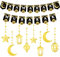 Ramadan Mubarak Banner Set - Stern Mond Laterne Girlande, Eid Mubarak Dekoration, Kareem Deko für Muslim Islamic Party Ramazan Dekor