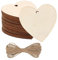 Hearts, 20 Pcs Natural Wooden Craft Shapes With Hole, Blank Slice Love Heart Embellishments Discs for DIY Crafting Arts Painting Gift Tag Wedding Party Decor, With 10m Natural Twine