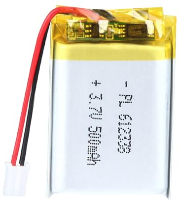 Uxney Batteria agli ioni di litio agli ioni di litio da 3,7 V, 500 mAh, 612338, con connettore 2P-PH, con griglia da 2,0 mm
