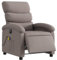 vidaXL Massagesessel, Elektrisch Relaxsessel mit Liegefunktion Vibrationsfunktion, Fernsehsessel für Wohnzimmer, Liegesessel TV Sessel, Taupe Stoff