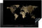 KitchenYeah© Protezione Piano Cottura Tappetino per Induzione 80x52 cm Cucina Proteggi Coprifornello Antiscivolo Mappa del mondo - Oro - Lusso - Nero