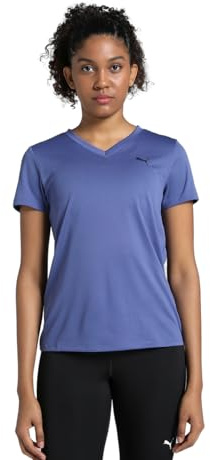 PUMA Unisex W TAD Essential Vneck Tee T-Shirts, Blue Crystal, M