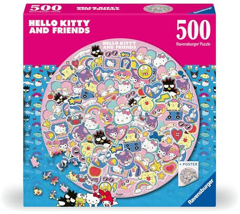 Ravensburger Puzzle 12001391 - Hello Kitty and Friends - 500 Teile Rundpuzzle für Erwachsene und Kinder ab 14 Jahren