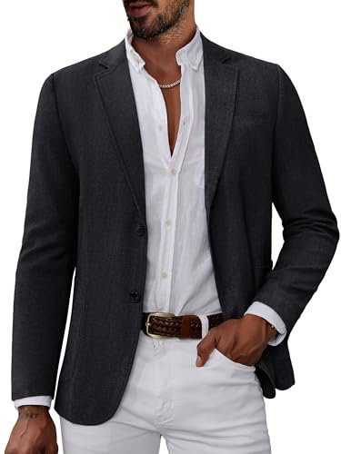 PJ PAUL JONES Herren Sakko Sportlich Jacket Business Freizeit Blazer Regular Fit Anzugjacke (Schwarz, M)