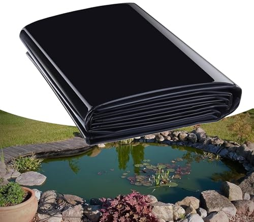 Ddasam PVC Teichfolie 5x6m Gartenteichfolie teichbecken Wasserfall teich Gartenpoolmembran Kann Wiederverwendet Dichtungsfolie Teichmembran Reißfest Baufolie Einfaches Schneiden