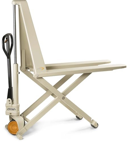 Crown PTH 50 S Scherenhubwagen | 1000 kg Tragfähigkeit | Hubhöhe 800 mm | Single-Polyurethanrollen | 3 Jahre Garantie | Hubwagen | Palettenhubwagen | Gabelhubwagen | Hubtischwagen