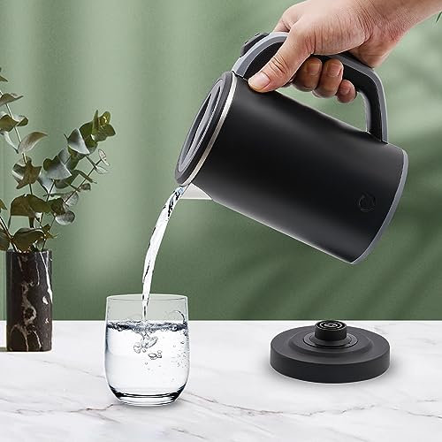 Kleiner Wasserkocher, 600W - 800ml - Reisewasserkocher Kompakt und Tragbar Hohe Sicherheit für Büros Wohnungen, Schwarz