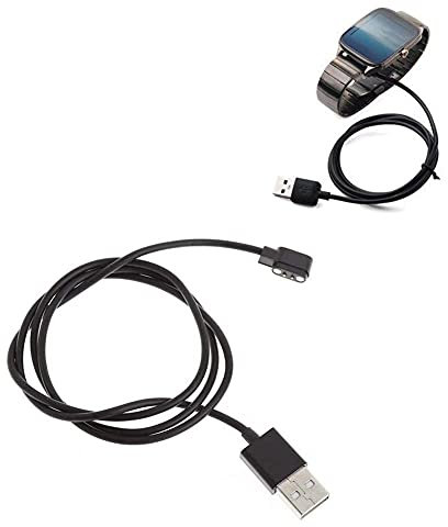 Caricatore per smart watch a 2 pin, 2,84 mm, magnetico, cavo di ricarica USB portatile magnetico, accessorio per smartwatch, cavo di ricarica USB con funzioni di sicurezza integrate, (nero)