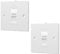 FGB RJ45 Socket Faceplate Wall Plate, RJ45 Wall Sockets Cat6 Single Port for CAT6/CAT5E/CAT5 Ethernet Cable Networking Socket Box with Keystones Jack Modular, 2 Pack