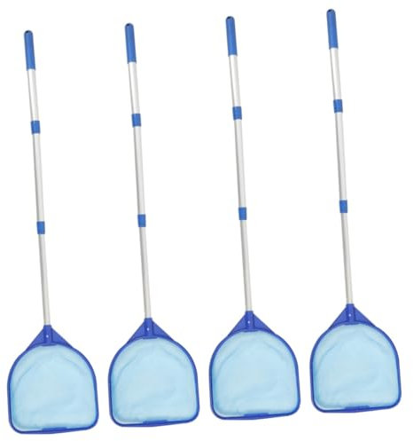 YARNOW 4pcs Swimming Pool Extendable Scoop Net Fish Cleaning Tool Pool Leaf Rake