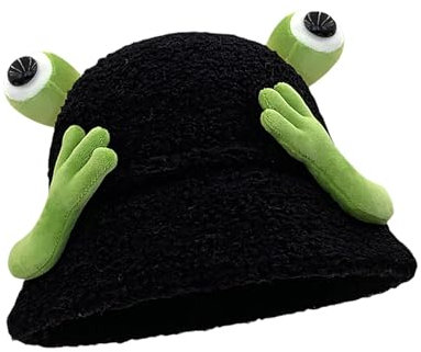 Frösche Fischerhut, weicher Plüsch, Damen-Herbsthut, Internet-Anglerhut, Uni-Accessoire für Outdoor-Aktivitäten