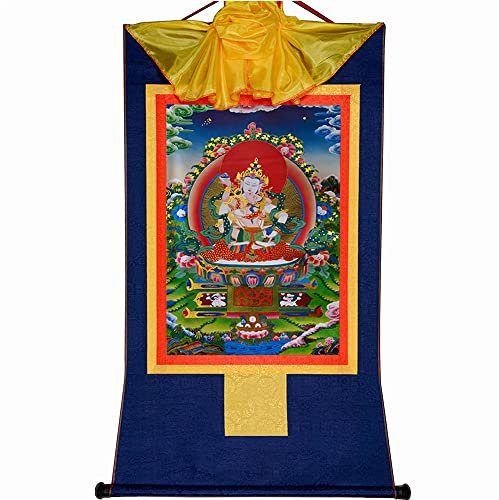 Gandhanra Tibetano Arte Vajrasatva Thangka - Gofrado en Caliente Tapiz Budista para Decoración Zen,Meditación y Cultura del Hogar