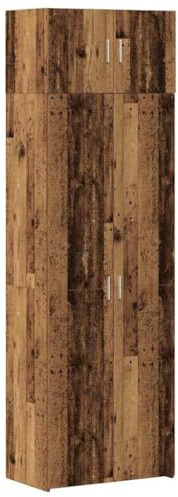 vidaXL Storage Cabinet Old wood 70 x 42.5 x 225 cm Engineered wood, Stylish Dining Room, Rustic Buffet Table, Solid Wood, Elegant Storage Solutions, Contemporary Design, Home Essentials
