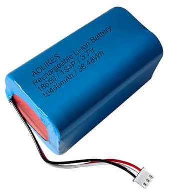 AOLIKES 18650 1s4p Batterie 10400 mAh 3,7 V wiederaufladbarer Lithium-Ionen-Akku mit XH2,54/3P Stecker / 5C-Zellen/Quadratisch/Unterstützt Schnelles Laden