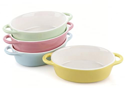 LDXDRU Set of 4 Oval Ceramic Baking Dishes for Oven