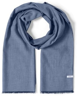 Cecil Schal in Unifarbe mit feinen Fransen coal blue A