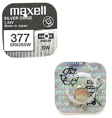 2 x Maxell 377 SR626SW Oxyde d'argent 0% mercure Piles de montre [Lot de 2]