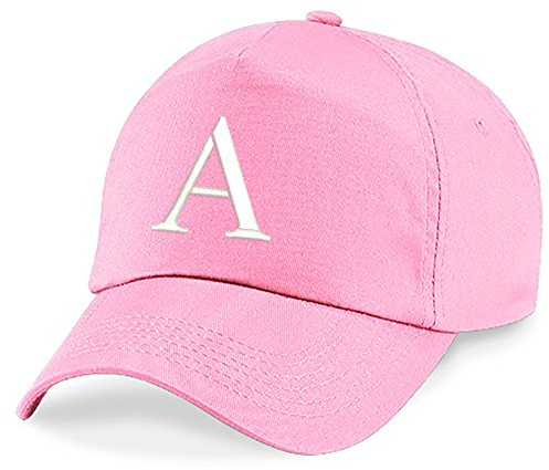 4sold Childrens Embroidery Cotton Summer Sun Hat Children School Kids Caps Hat Sport Alphabet A-Z Boy Girl Adjustable Baseball Cap Pink