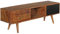 Wohnling TV Lowboard REPA 140 cm Massiv-Holz Sheesham Landhaus 2 Türen & Fach, HiFi Regal braun/schwarz 4 Füße, Fernseher Kommode Vintage