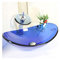 HomeLava Modern Blau Oval Glas Waschbecken mit Wasserfall Armatur,Ablaufgarnitur, Montagering