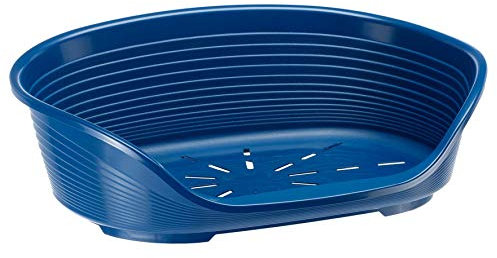 Ferplast Cuccia per Cani Cuccia per Cani grandi 100% plastica riciclata Lettino per Cani lavabile traspirante e antiscivolo Siesta Deluxe, 93,5 x 68 x 28,5 cm., Tortora