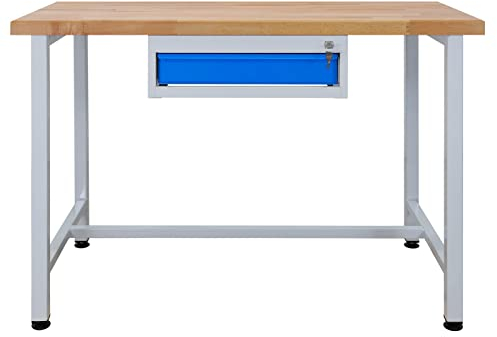 ADB Werkbank 1200x600x840mm Werktisch Packtisch mit 1 Schublade