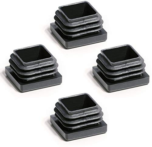 Enkotrade 4 Stück Lamellenstopfen für Vierkantrohre, 12x12 mm, Rohrabdeckung aus hochwertigem Polyethylen Kunststoff, Stopfen, Endstopfen, Kappen, Gleiter | Rohrstopfen Quadratisch