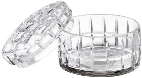 Casa Padrino Luxus Glasschale mit Deckel Ø 15 x H. 11 cm - Runde Deko Schale aus mundgeblasenem Glas