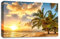 LR Sunset Beach Tropical Wall Art Picture Island Palm Tree Framed Canvas Panel Print Ready to Hang