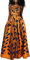 OLIPHEE Robe Femme Imprimer lâche Grande Taille Afrique sans Manches Une épaule De Multiples Façons De Porter(S, Plume Bleue sur Fond Jaune)