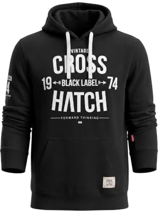 Crosshatch Mens Designer Casual Hooded Fleece Sweatshirt Jacket Overhead Pullover