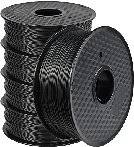 PC Kohlefaser-Filament, Kohlefaserverstärktes Polycarbonat, 3D-Drucker-Filament 1 kg (2,2 lb), Kohlefaser-Filament, 1,75 mm, Schwarzes Filament-Ruß 5kg
