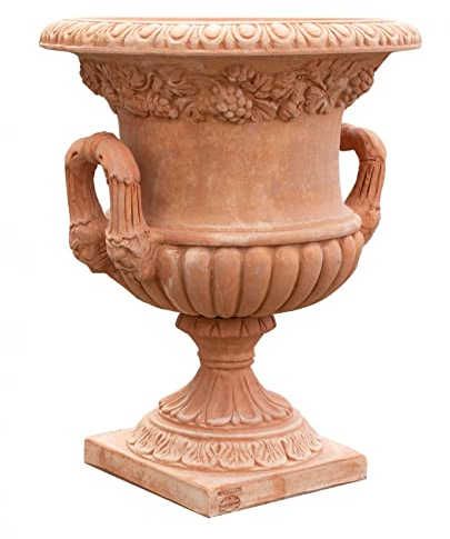 Biscottini Vase en terre cuite 59 x 47 x 47 cm | Pots en terre cuite grands fabriqués en Italie | Grands vases de sol | Pots en terre cuite toscane | Vase extra large